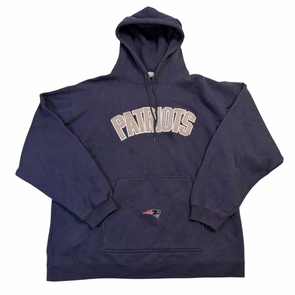 Vintage 90s Reebok New England Patriots Hoodie Men’s XXL NFL Football Blue